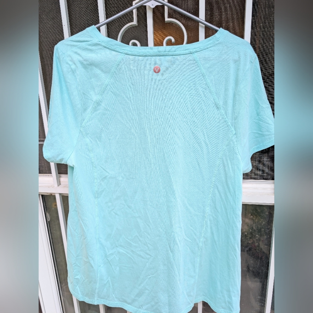 Livi Active Aqua Blue V-Neck Tee - Picture 2 of 5